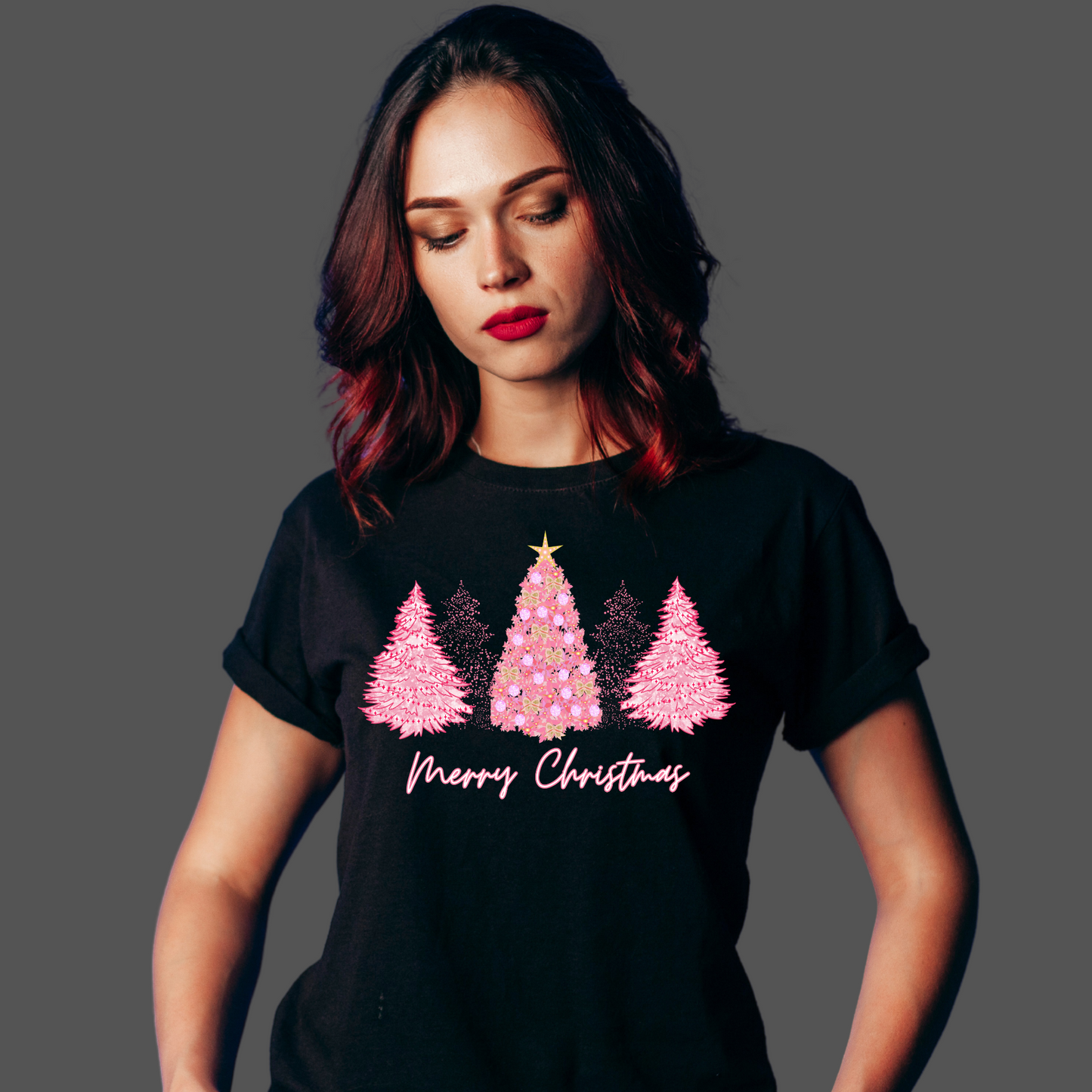 Pink Christmas Tree T-Shirt